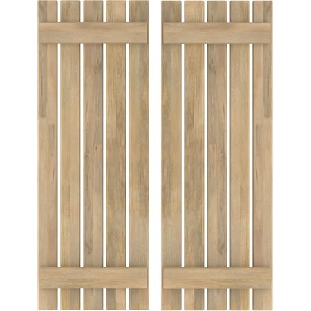 Americraft 5-Board (2 Batten) Exterior Real Wood Spaced Board-n-Batten Shutters, ARW101SB519X42UNH